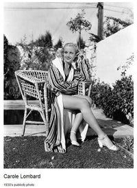 Carole Lombard in a striped bathrobe photo print