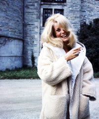 Catherine Deneuve in a luxurious fur coat photo print