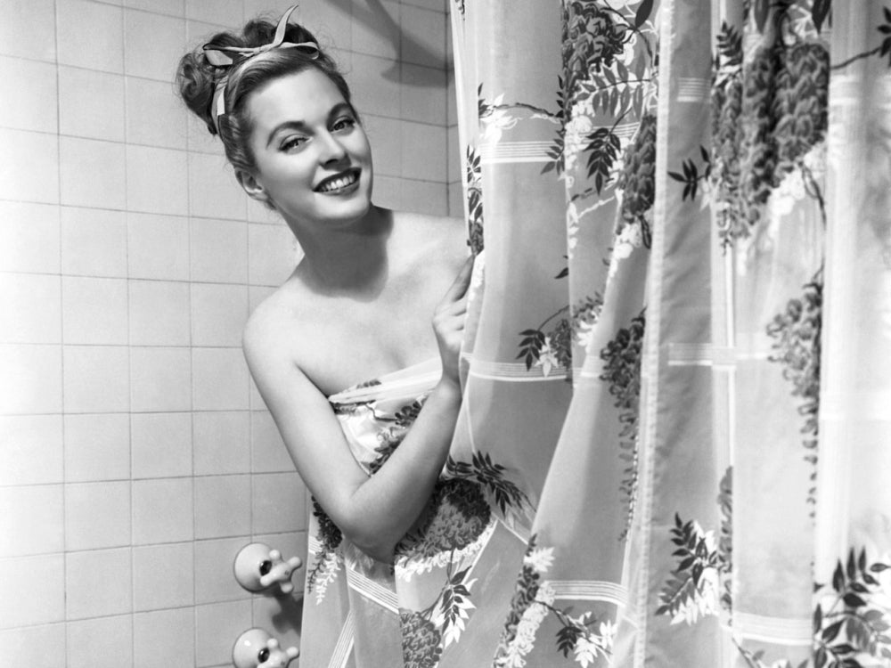 Ann Blyth Shower Photo Print showcasing classic cinema beauty.