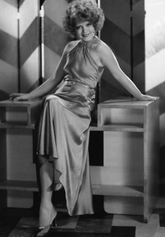 Clara Bow Silk Dress Photo Print showcasing vintage glamour