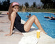 Claudia Cardinale Poolside Photo Print showcasing classic cinema elegance