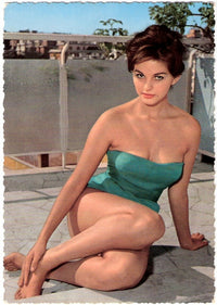 Claudia Cardinale in teal bathingsuit photo print