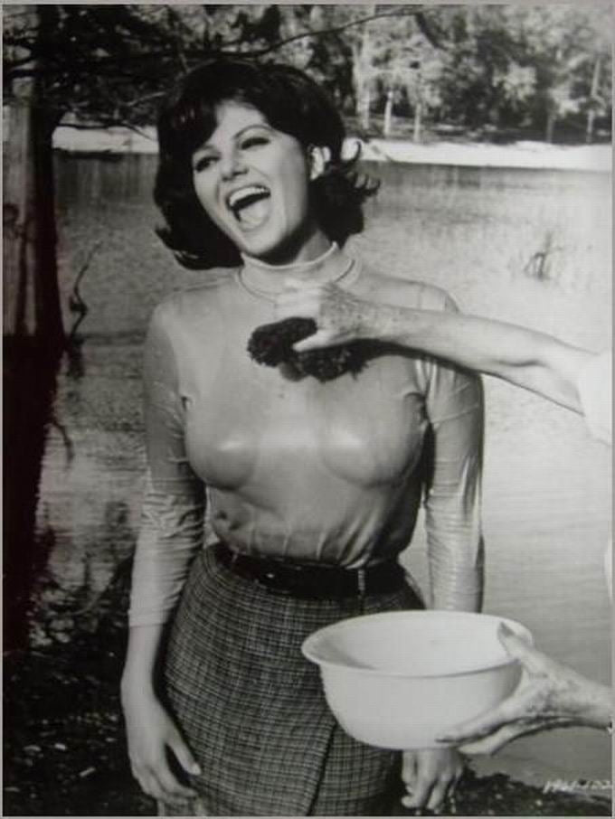 Claudia Cardinale behind the scenes photo print - iconic actress