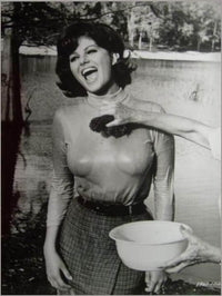 Claudia Cardinale behind the scenes photo print - iconic actress