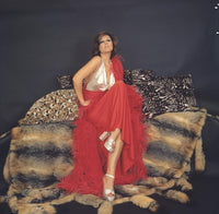 Claudia Cardinale Red Skirt with Pillows Photo Print, classic photography