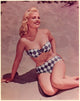Cleo Moore Checkered Bikini Photo Print showcasing 1950s vintage style