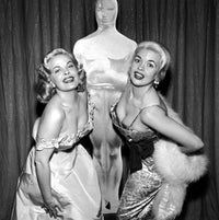 Cleo Moore Oscar Pose Photo Print showcasing classic Hollywood glamour.