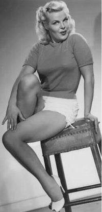 Cleo Moore Stool Cropped Photo Print showcasing vintage Hollywood beauty.