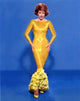 Cyd Charisse photo print in a tight yellow dress.