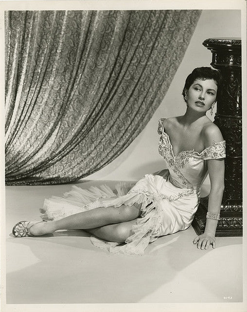 Cyd Charisse sitting on floor photo print, classic Hollywood star
