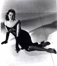 Cyd Charisse elegant photo print in black dress and gloves.