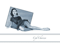 Cyd Charisse leaning back on floor photo print