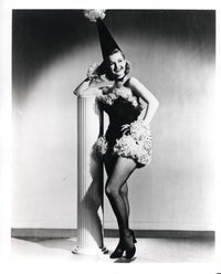 Dale Evans clown costume photo print, vibrant vintage art.