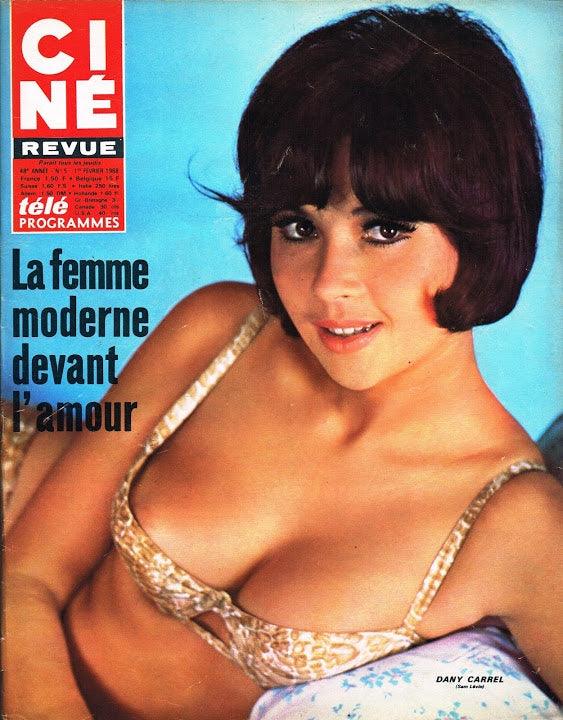 Dany Carrel Lingerie Magazine Cover Photo Print, elegant vintage photography