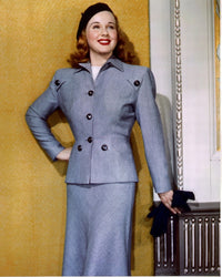 Deanna Durbin dress suit photo print, classic vintage artwork.