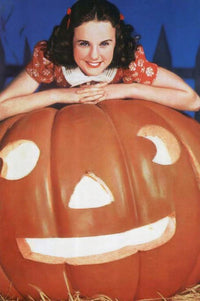 Deanna Durbin Jack-O-Lantern Photo Print, festive autumn decor.