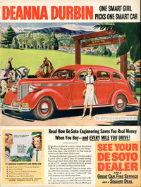 Deanna Durbin Car Advertisement Photo Print