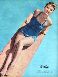 Debbie Reynolds On a Diving Board Photo Print capturing a joyful moment
