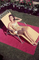 Debbie Reynolds sunbathing photo print, classic Hollywood decor.