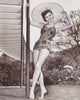 Debbie Reynolds wearing a sun hat photo print