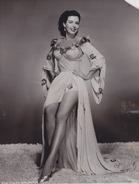 Ann Miller White Dress Photo Print showcasing vintage Hollywood elegance