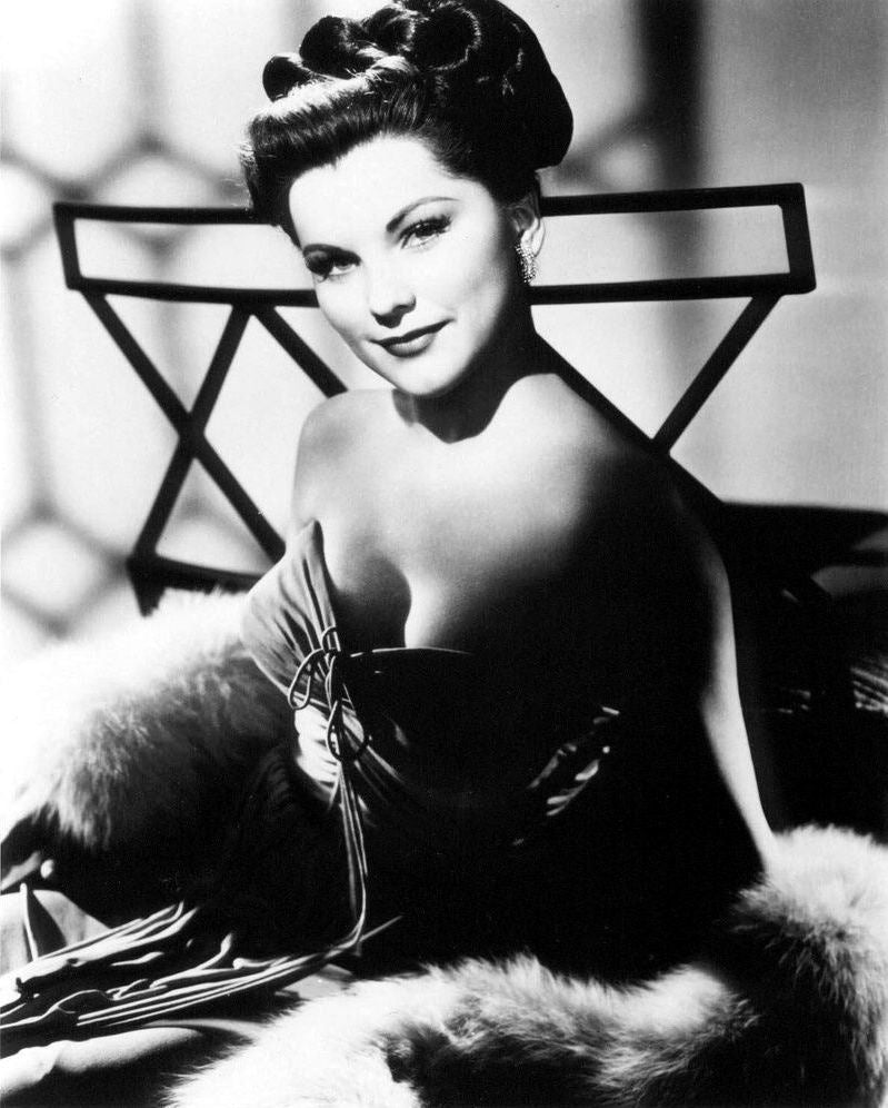 Debra Paget in a fur shawl photo print
