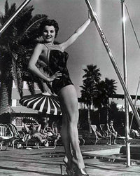 Debra Paget At the Pool Photo Print capturing classic elegance.