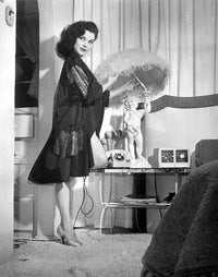 Debra Paget Umbrella Lamp Photo Print showcasing classic Hollywood elegance.