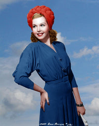 Ann Miller Red Hat Photo Print capturing her iconic style.