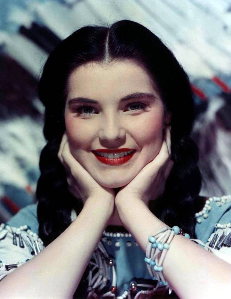 Debra Paget smiling photo print, classic portrait.