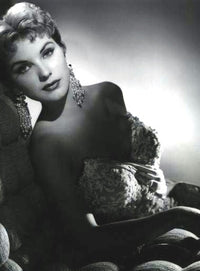 Debra Paget Long Jeweled Earrings Photo Print showcasing vintage elegance