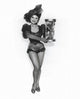 Debra Paget posed with hourglass photo print, classic vintage artwork.