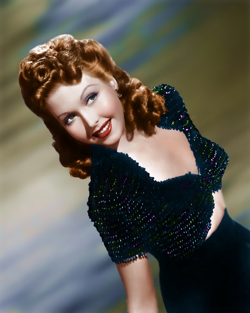 Ann Miller colorized photo print showcasing classic Hollywood charm.