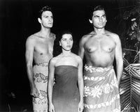 Tropical Location Photo Print featuring Debra Paget, vibrant tropical scenery.