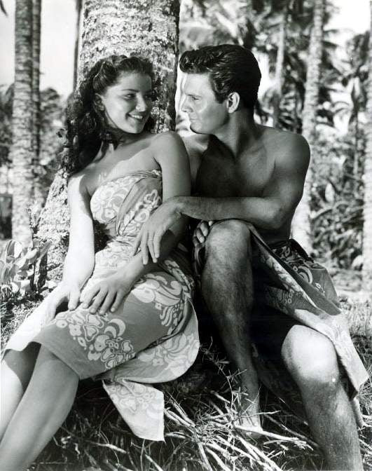 Debra Paget Tropical Dress Photo Print featuring vintage Hollywood charm.