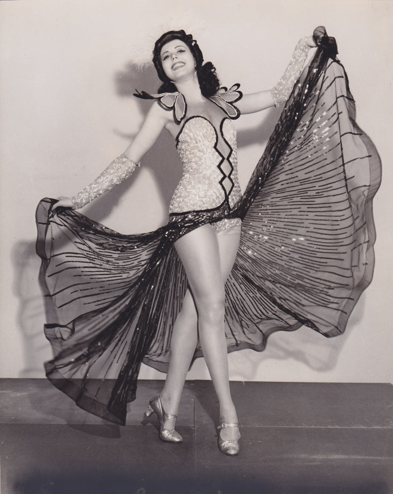 Ann Miller Sequin Dress Photo Print showcasing classic Hollywood glamour.