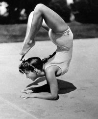 Diana Lewis Gymnast Stretches Photo Print showcasing athletic grace.
