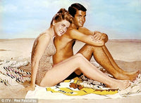 Dolores Hart and George Hamilton On Beach Photo Print