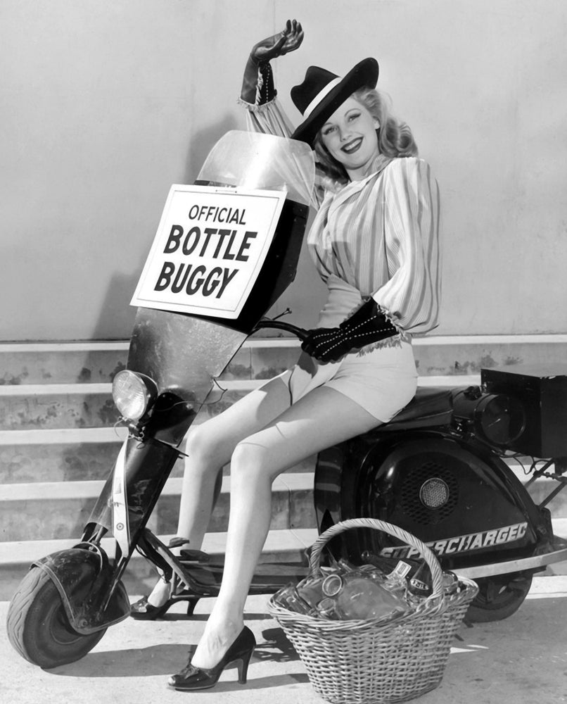 Dolores Moran On Bottle Buggy Photo Print in vintage style