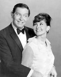 Donna Loren and Milton Berle posed photo print capturing classic Hollywood glamour.