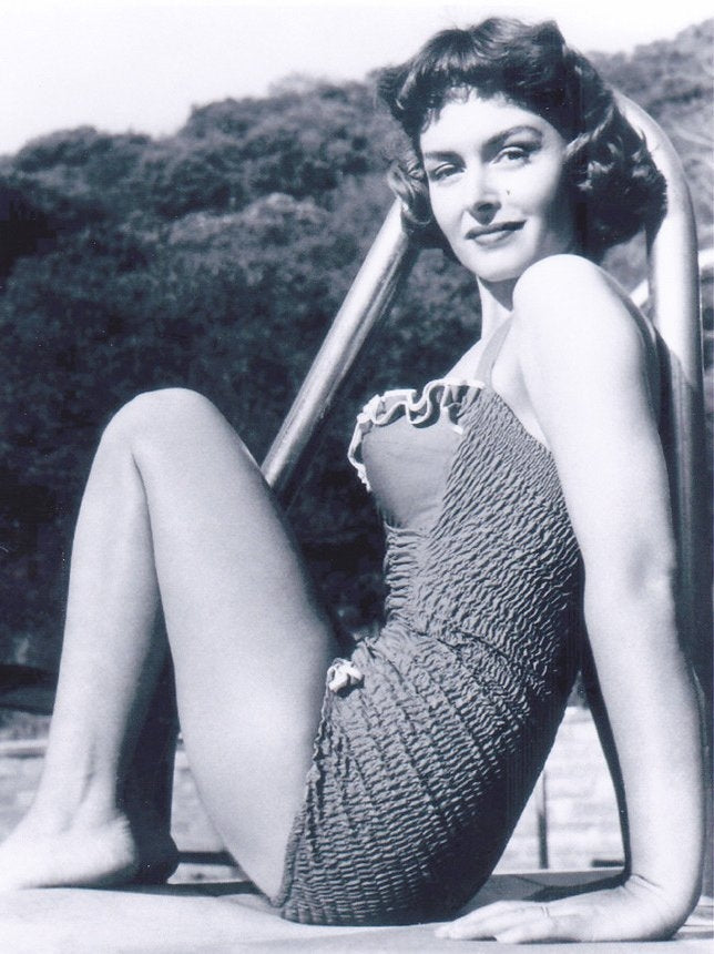 Donna Reed in a frilly bathing suit photo print