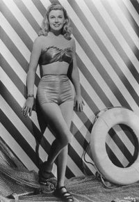 Doris Day posed near a life saver photo print