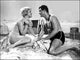 Doris Day Beach Scene Photo Print showcasing vintage charm and nostalgia.