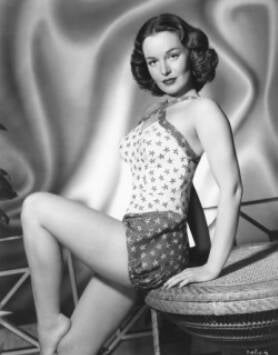 Dorothy Hart posed on end table closeup photo print