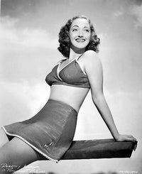 Dorothy Lamour leaning on diving board photo print