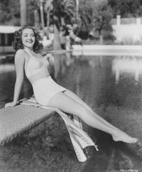 Dorothy Lamour Sitting Over Pool Photo Print