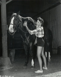 Dorothy Malone photo print with horse, 8x10