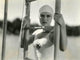Dorothy Wilson wearing a swim cap photo print, vintage style.