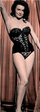 Close-up photo print of Elaine Devry wearing a corset, showcasing elegance and detail.