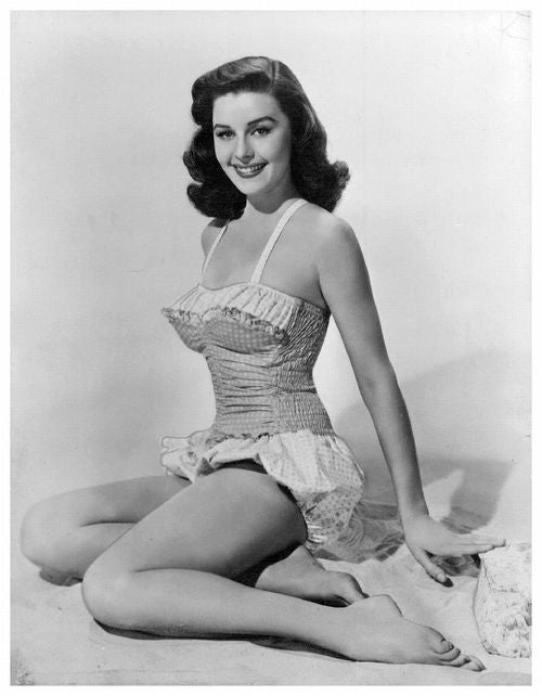 Elaine Stewart Sitting in The Sand Photo Print, elegant vintage photography